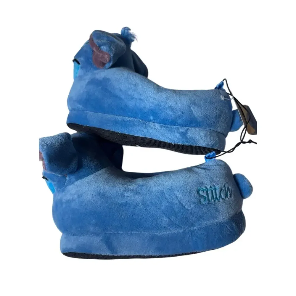 Disney Stitch Plush Slippers Size 13/1 Blue Soft Indoor Shoes New